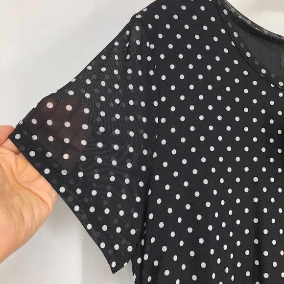 Le Chateau Black white Polka Dot short sleeve ruched NWT Dress Size XL - Picture 13 of 16